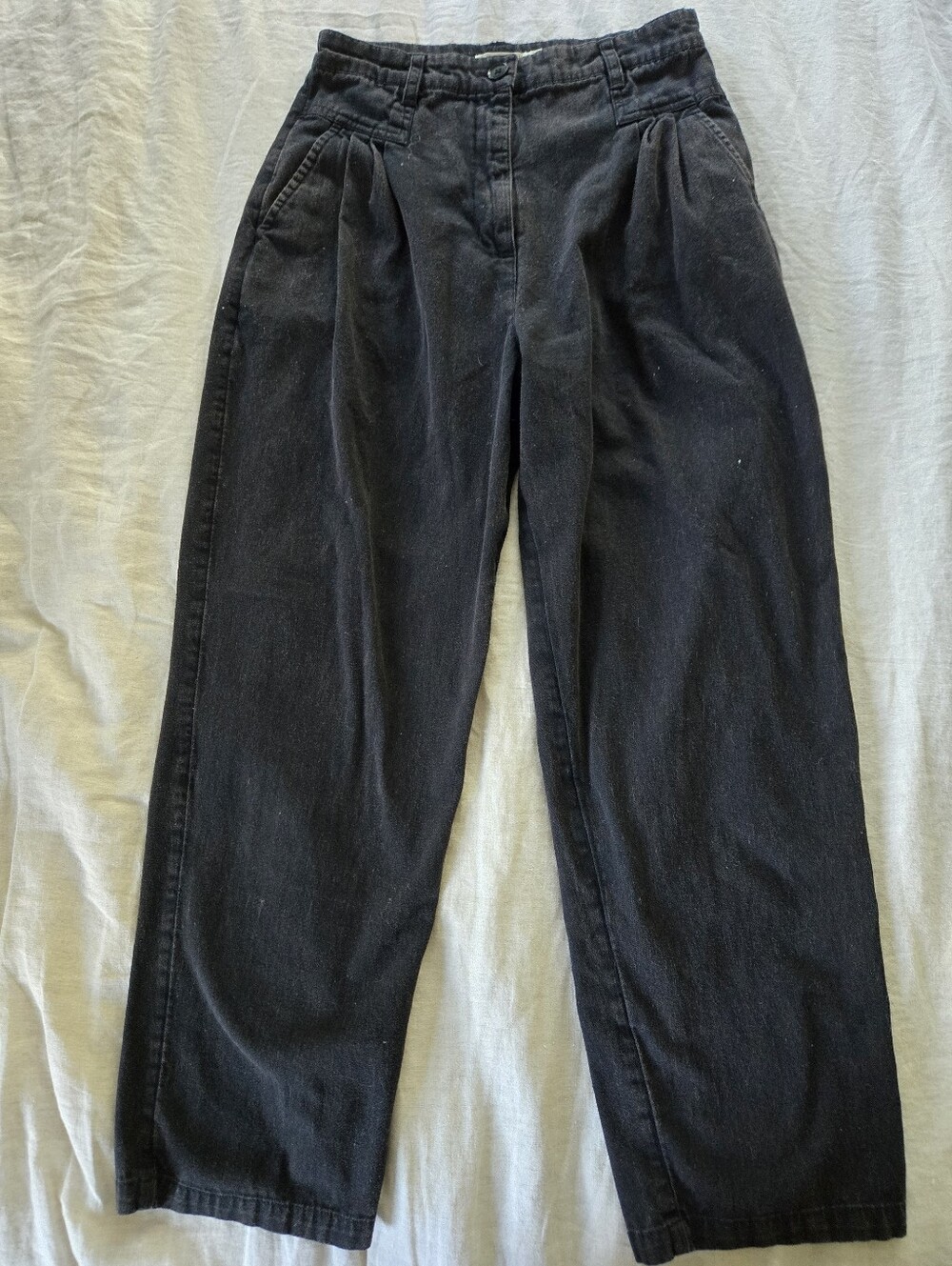 Christy Dawn High-Waist Black Pleated Tapered Pants, Size 6